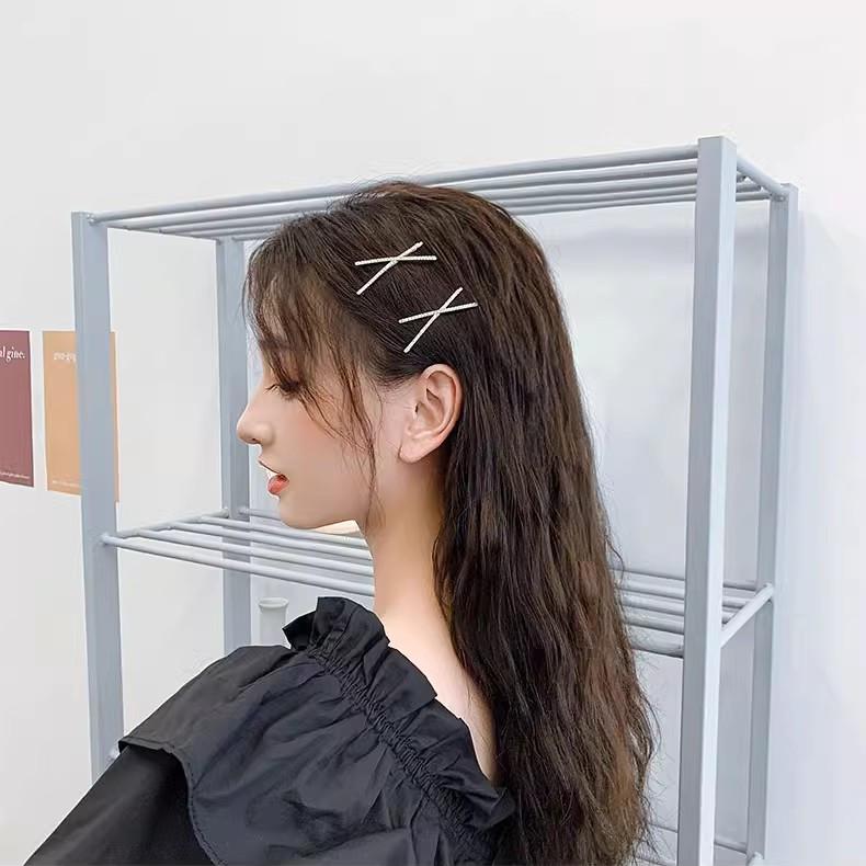 2/3/4PCS X-shaped Hair Clips Shiny Rhinestone Fashionable Small Hair Clips Fringe Decorative Clips ringe Decorative Clips