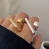 Bagues en Argent Sterling 925 Pour Femmes Bijoux Fins Géométriques Bague Géométrique Dorée Ajustable au Doigt Pour Fête Cadeau d'Anniversaire