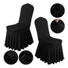 Wedding Spandex Chair Cover With Pleated Skirt Stretch Lycra Elastic For Party Banquet Hotel Decoration