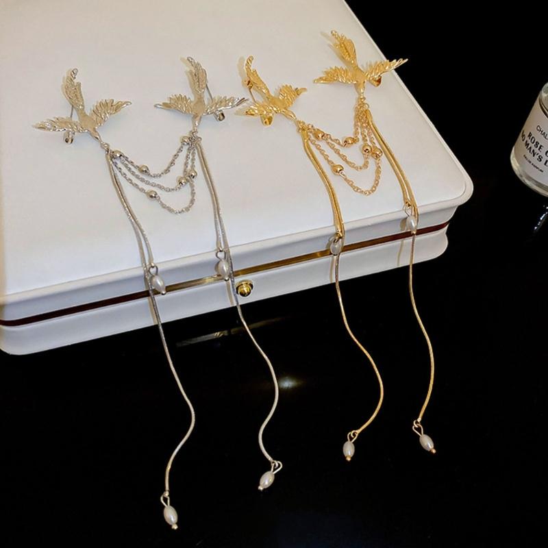 Women Bird Brooch Aesthetic Tassels Brooch Vintage Clothing Jewelry Elegant Brooch Suitable for Various Occasions
