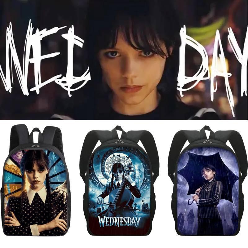 2023 New Wednesday Addams Backpack For Elementary School Students Double Layer Design For Boys And Girls