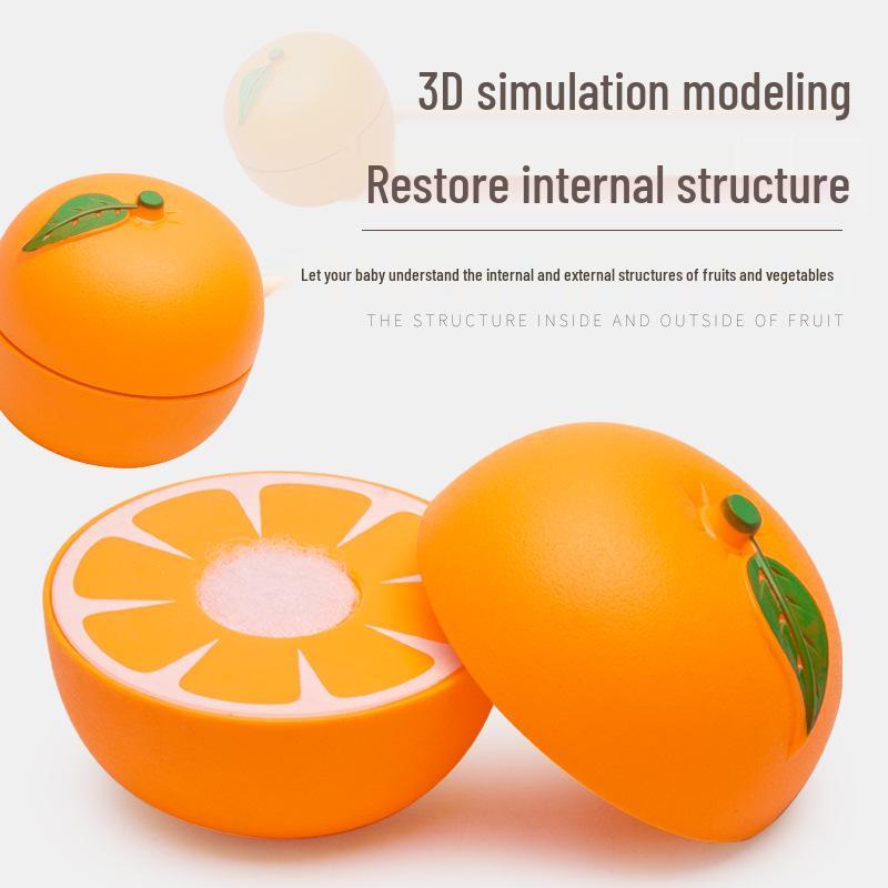 Kids' Pretend Play Kitchen & Shopping Cart Set with Cuttable Fruit and Veggies