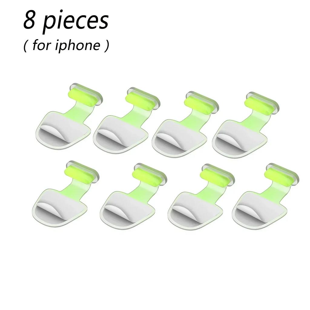 Soft Silicone Luminous USB C Anti Dust Cover Caps for IOS Type C Mobile Phone Dust Plugs Charging Port Protectors for IPhone