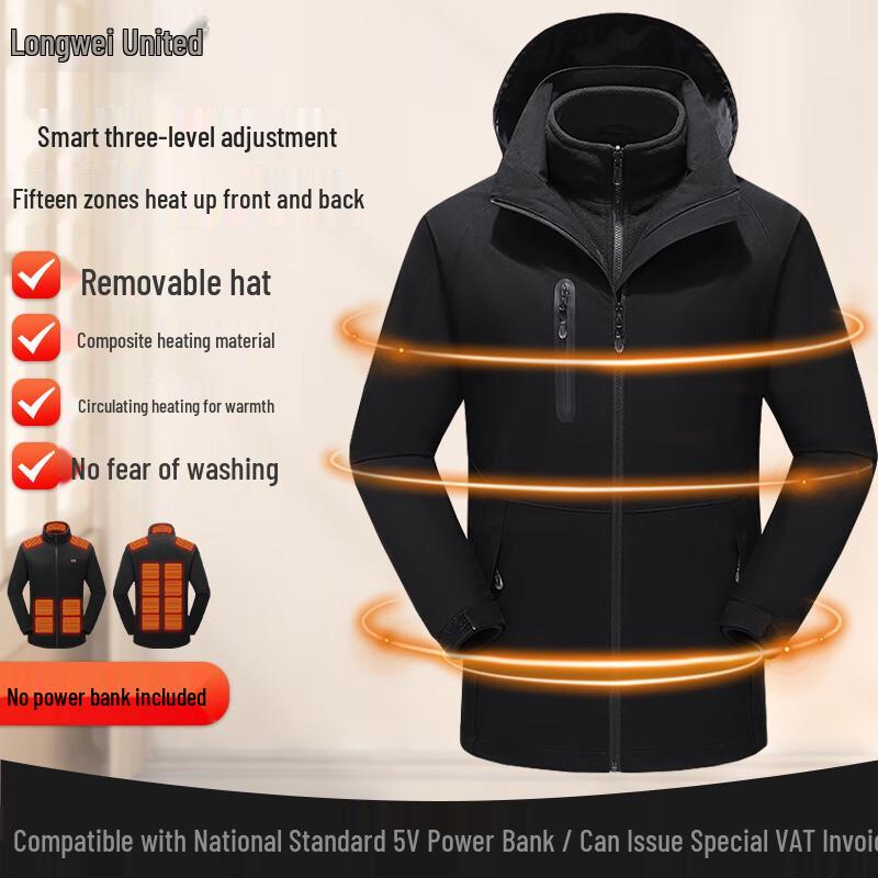 Men s Smart Heated 3-in-1 Winter Jacket XL