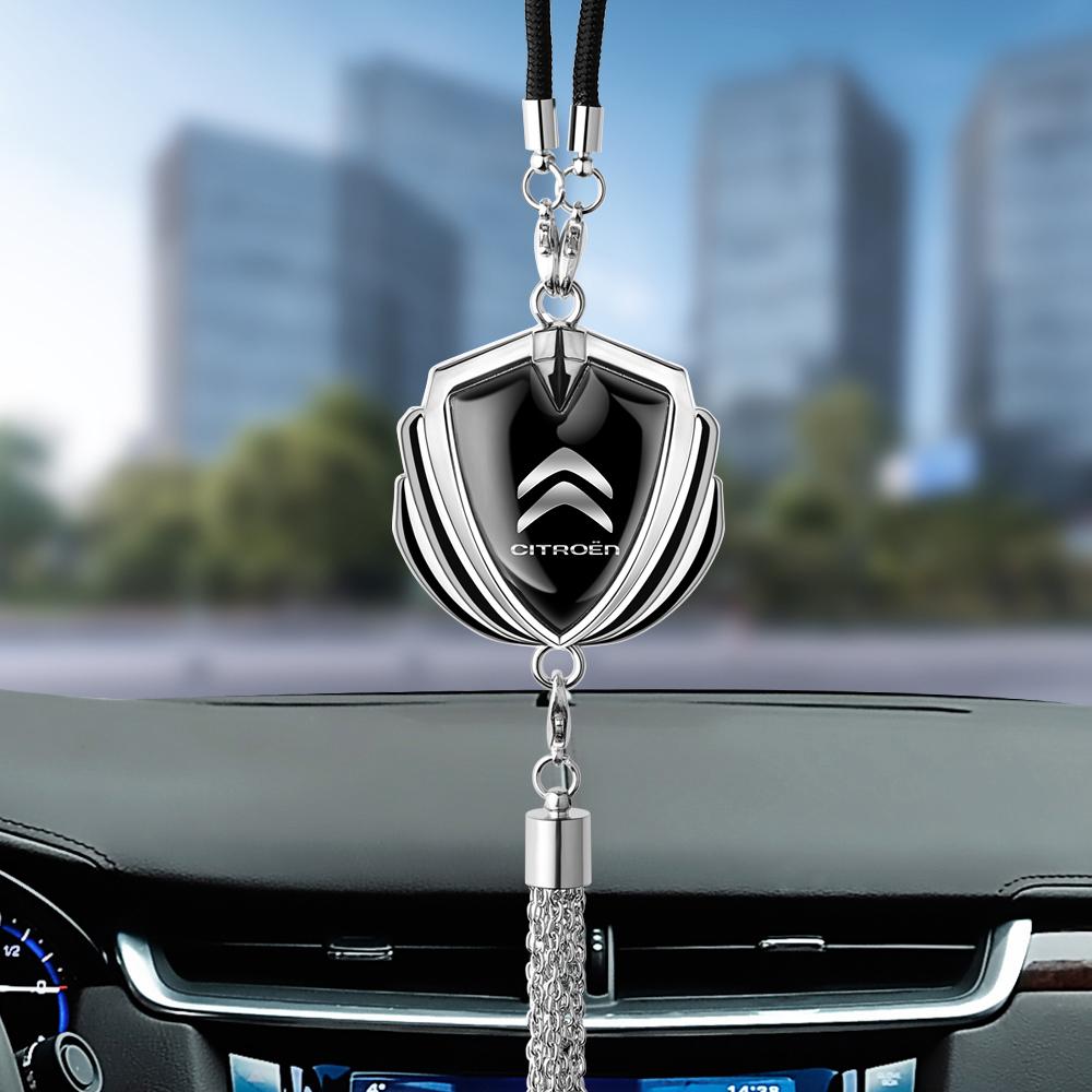 MVDC1 Hub Cap Citroen Car Logo Rearview Mirror Pendant Tassel Car Hanging Ornament Car Interior Accessorie For Berlingo C3 Aircross C5