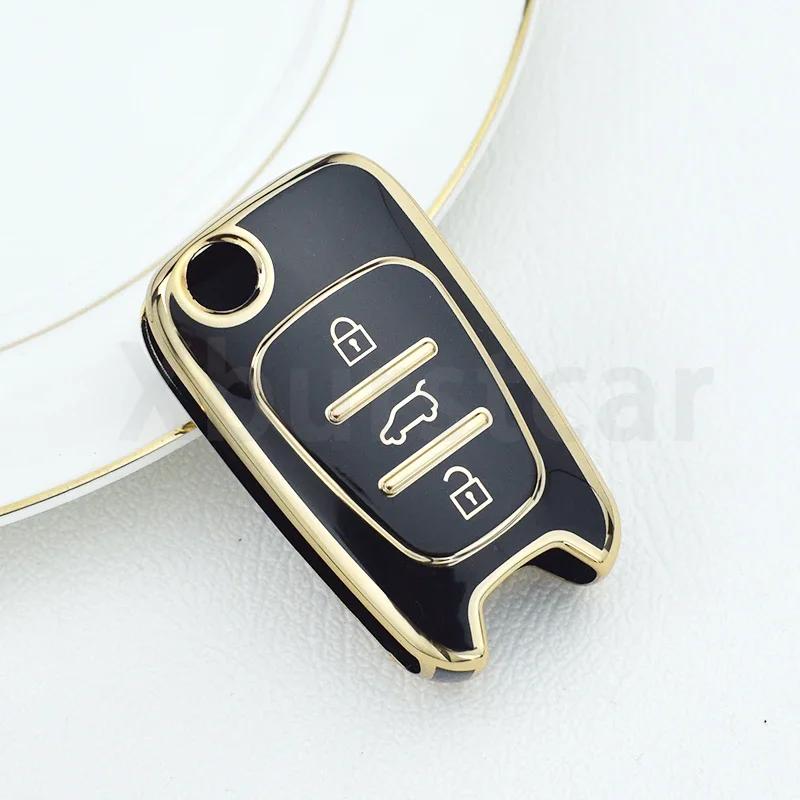 For Hyundai I20 I30 Ix20 Ix35 Elantra Accent Soft Tpu Car Flip Key Case Cover Car Key Protection Shell Auto Interior Accessories