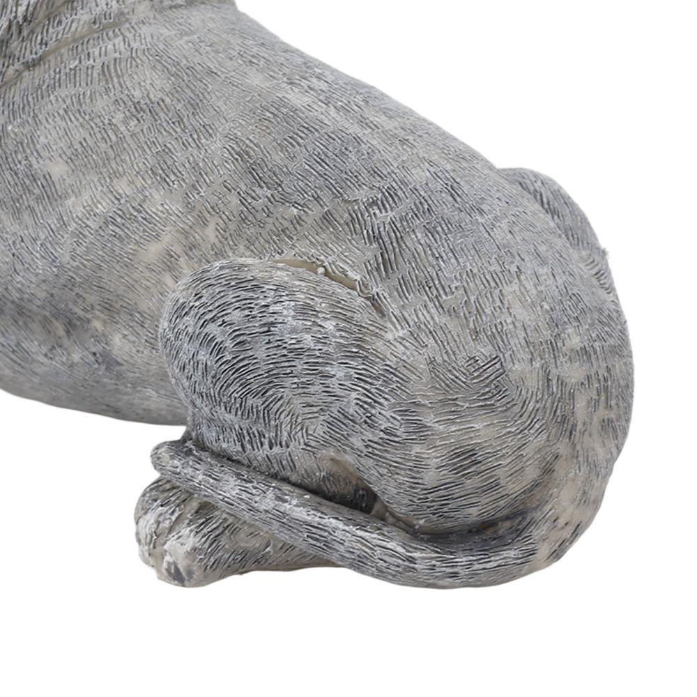 Grey Dog Shaped Desktop Ornament Outdoor Yard Animal Statue  Living Room Shelf Display