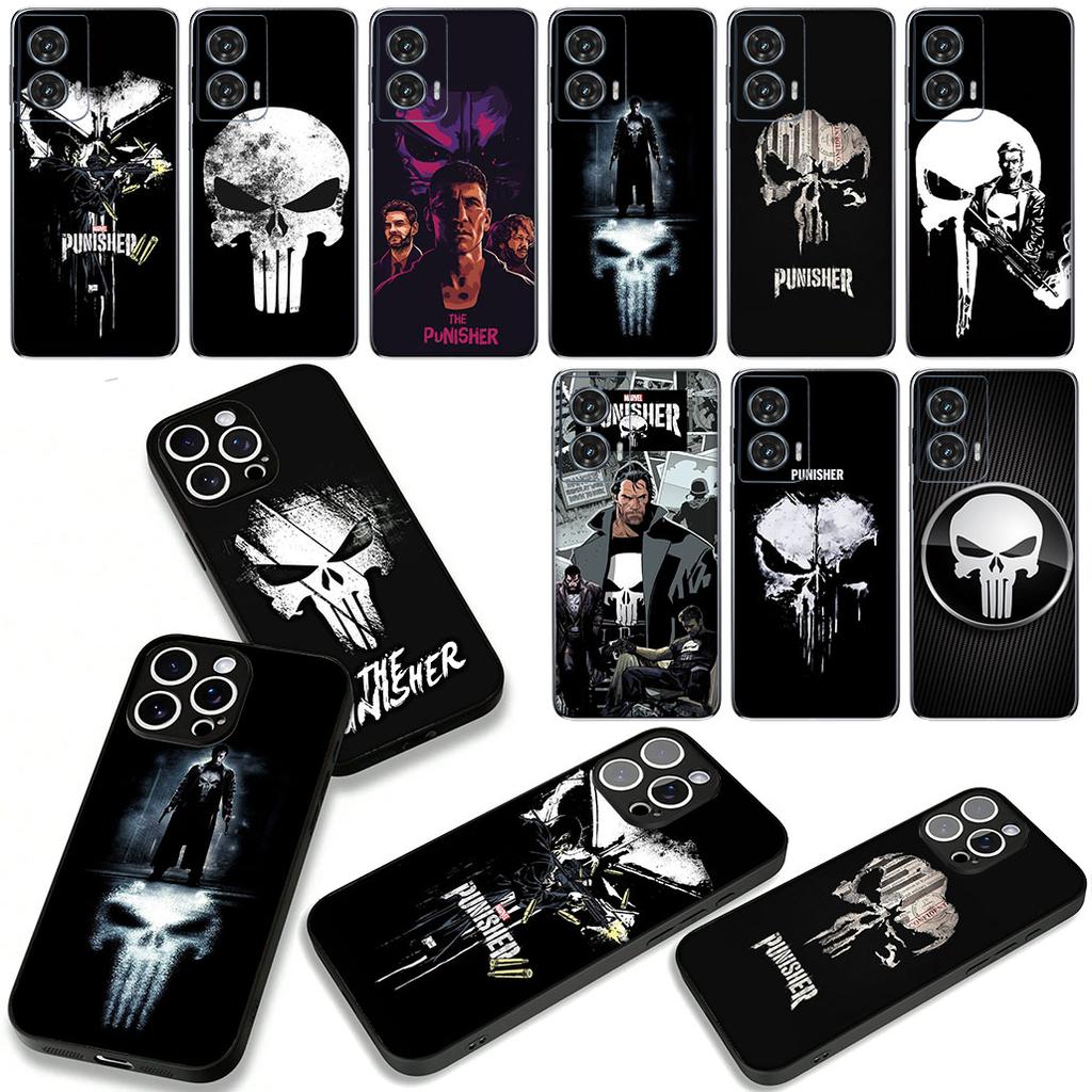 The Marvel Punisher Skull Case for Motorola Moto G54 G05 G24 G55 G75 G9 G85 G15 G57 G86 Power Edge 50 30 Ultra Fusion neo Pro
