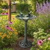 Bird Feeder Pedestal Bath Copper Resin Birdbaths Weather Resistant Floral Accents Stable Base Bath Vintage Bronze Finish Garden Decor for
