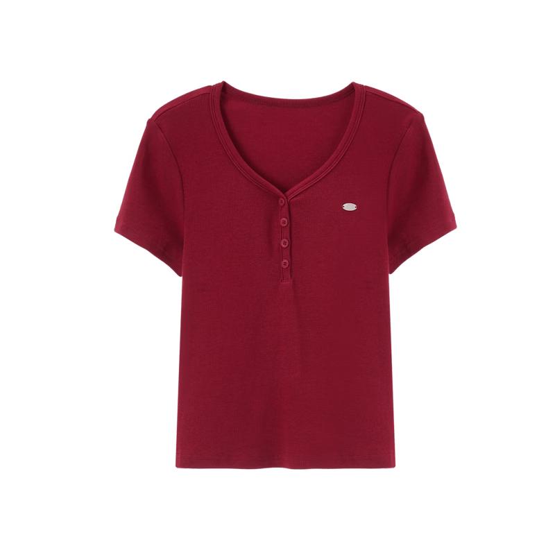Women s V-Neck Slim Fit Short Sleeve T-Shirt L