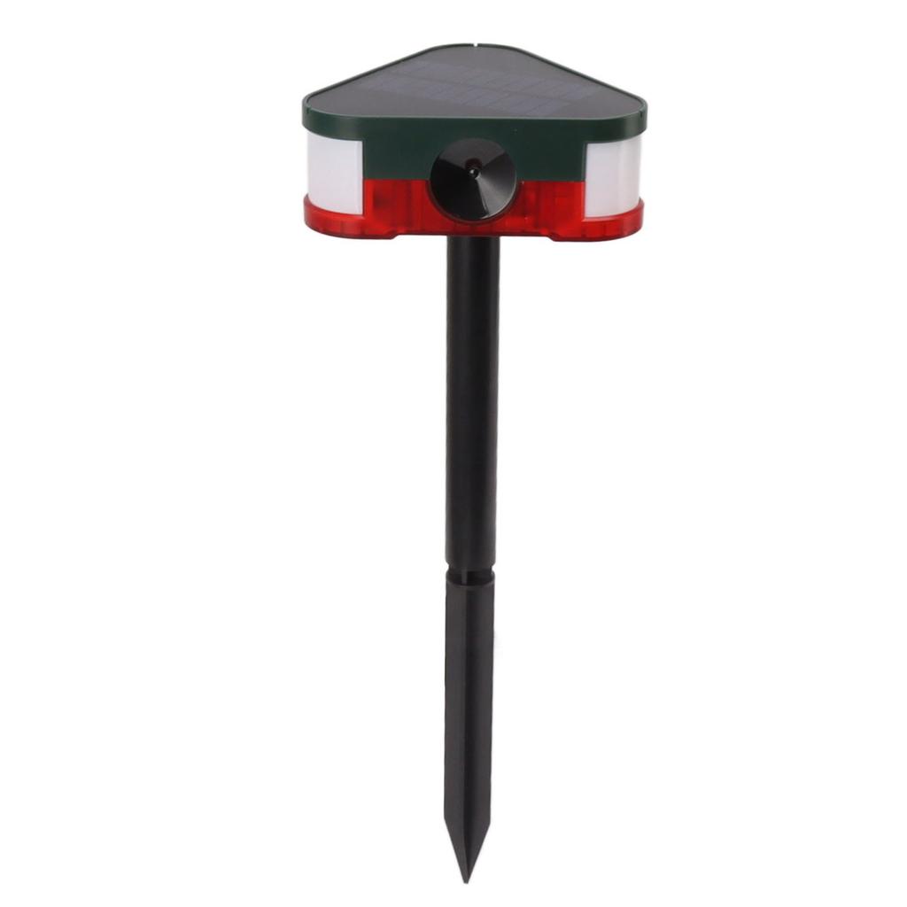 Solar Animal Repeller Alarm Long Range Sound Light Outdoor Infrared Sensor Alarm with Remote