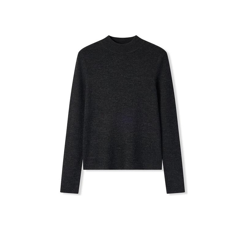 Semir Women's Pure Wool Mock Neck Slim Fit Sweater