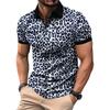 Men's Summer Fashion Leopard Print Casual Short Sleeve T-shirt Men