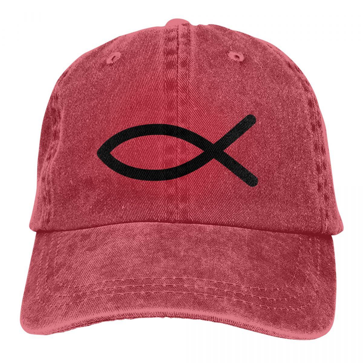 

Постиранная унисекс бейсболка Ichthus Trucker Snapback Кепки Папа Шляпа Иисус Бог Крест Кепки для гольфа One Size