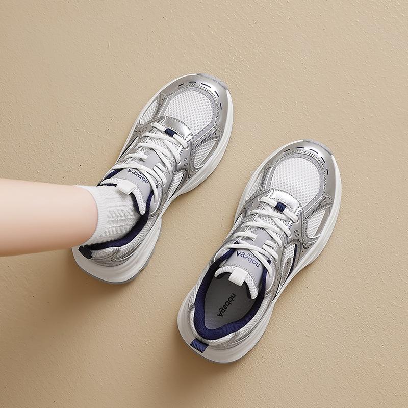 Augustine Daddy Shoes Women's 2025 New Autumn Platform Sneakers Skinny Casual Mountaineering Outdoor Running Shoes