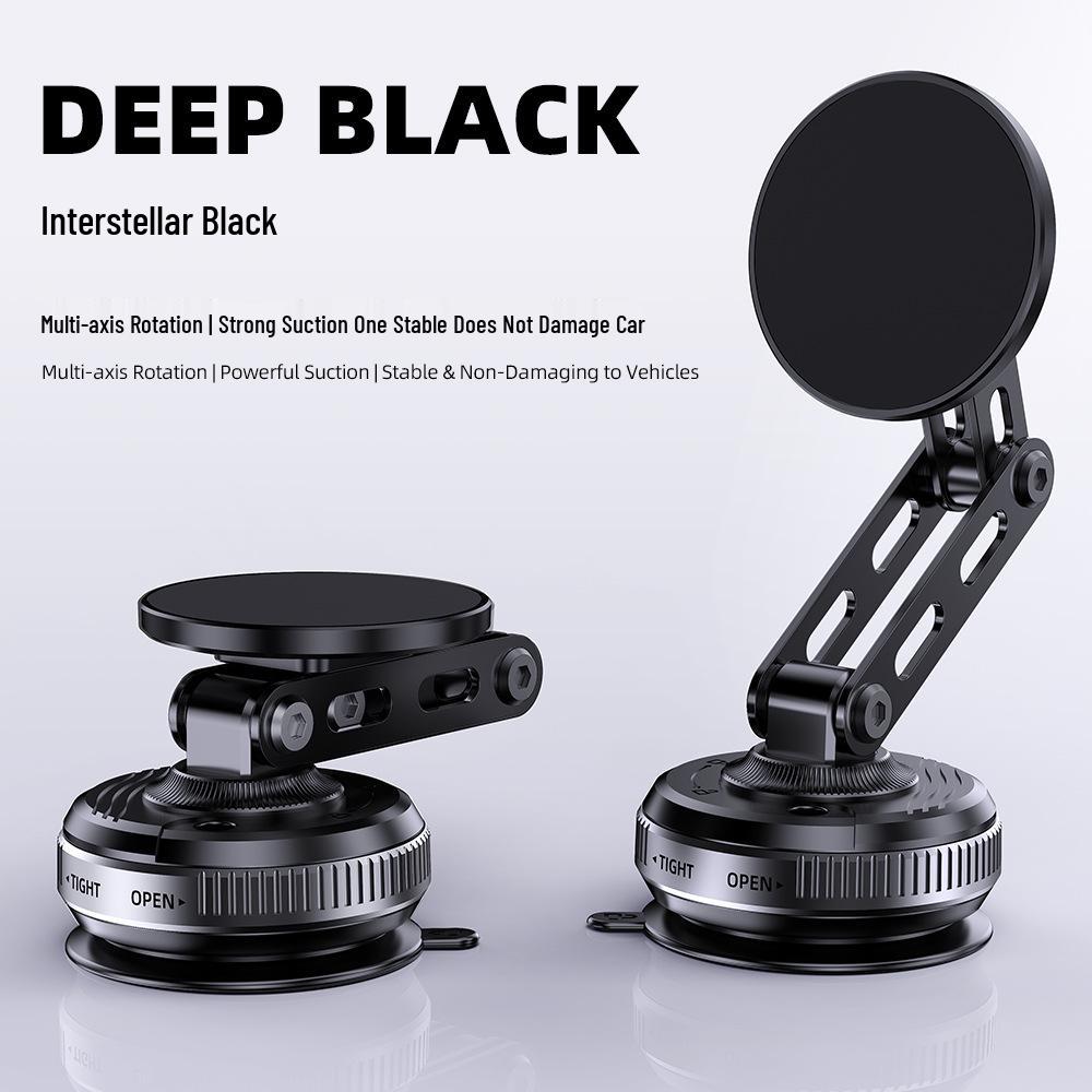 Foldable Rotating Aluminum Magnetic Car Phone Holder with Double-Sided Suction for Navigation