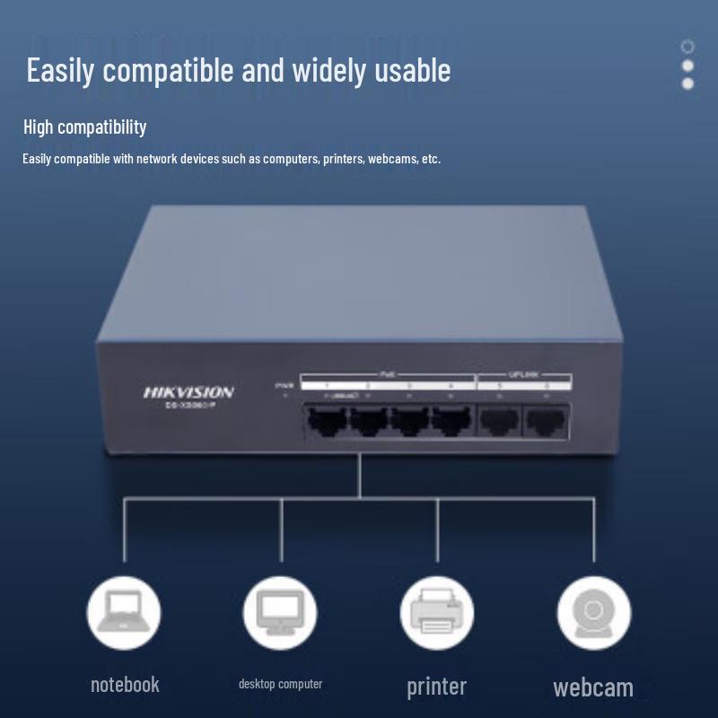 Hikvision 6-Port Gigabit PoE Switch CN Plug (adapter Included)