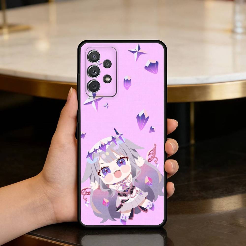 F-FuwaMoco-CO Phone Case For Samsung Galaxy A73,A72,A71,A70,A53,A52,A51,Soft Silicone Black Cover