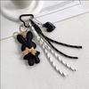 Yogodlns New PU Leather Bunny Keychain Heart Decoration Key Holders Hanging Charm Solid Color Bag Pendant Accessories Gift