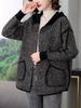 Button Front Hooded Jacket, Casual Long Sleeve Outerwear with Pockets, Women's Clothing