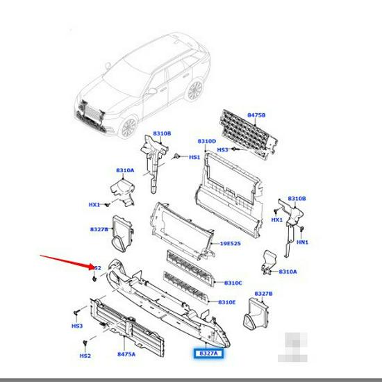 LR094175/LR152422 Air Deflector for 2017 Land Rover Range Rover Velar