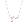 925 Sterling Silver Diamond-Studded Heartbeat Necklace for Women Autumn/Winter Versatile Luxury-Chic ECG Collarbone Chain