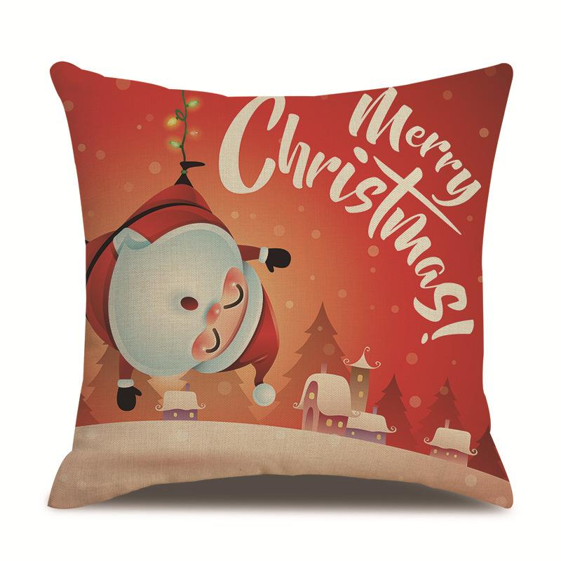 Christmas Bedroom Single-sided Pillowcase Living Room Linen Car Pillowcase Sofa Pillowcase Bedside Cushion Cover