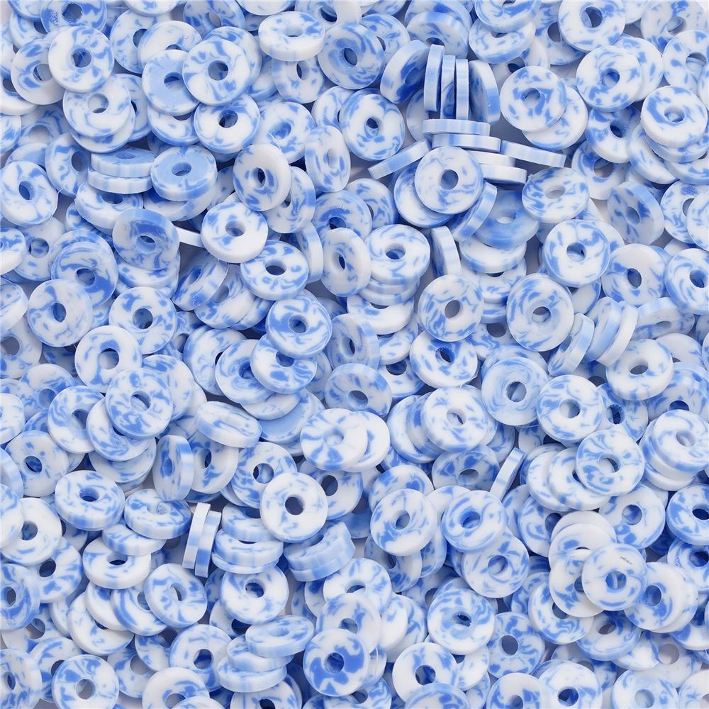 350pcs 6mm Flat Round Polymer Clay Beads Loose Spacer Beads for Jewelry Making DIY Needlework Bracelet Necklace Accessories