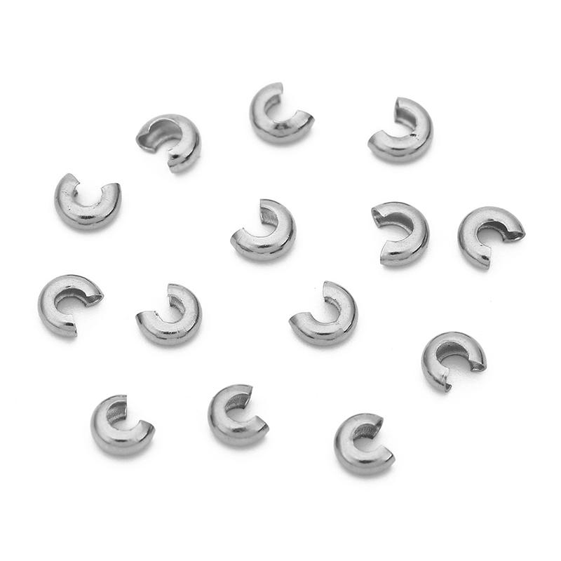 

20pcs Never Fade Stainless Steel Crimp End Beads Cover 4 5 6 mm Big Hole Spacer Stopper Beads Bracelet Necklace Jewelry Making 4mm