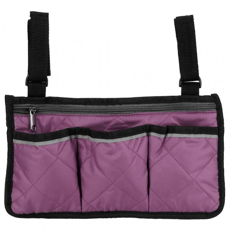 Multifunctional Wheelchair Side Hanging Bag Office Chair Storage Bag Armrest Pouch OrganizerPurple