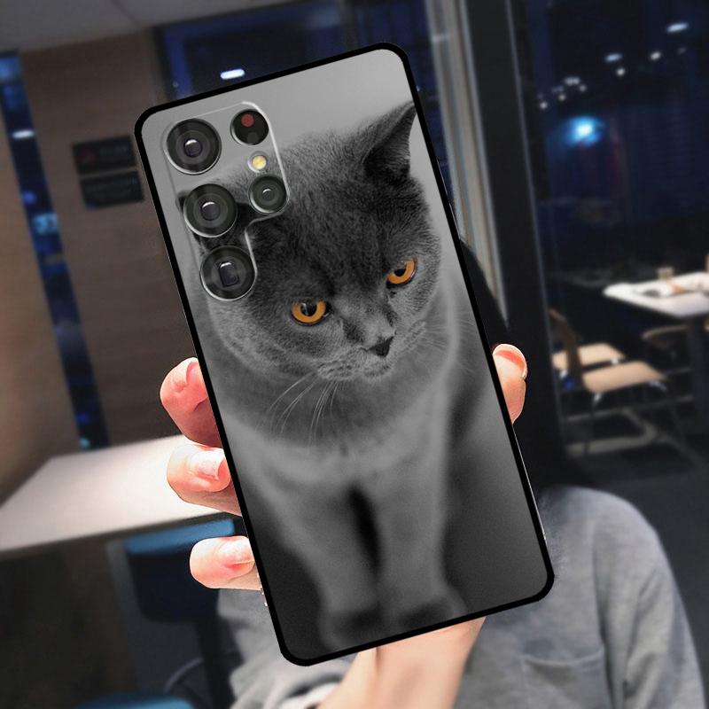 British Shorthair Cat Cover For Samsung Galaxy S25 Ultra S24 S22 S21 S23 Plus S20 FE S9 S10 S24 FE Phone Case