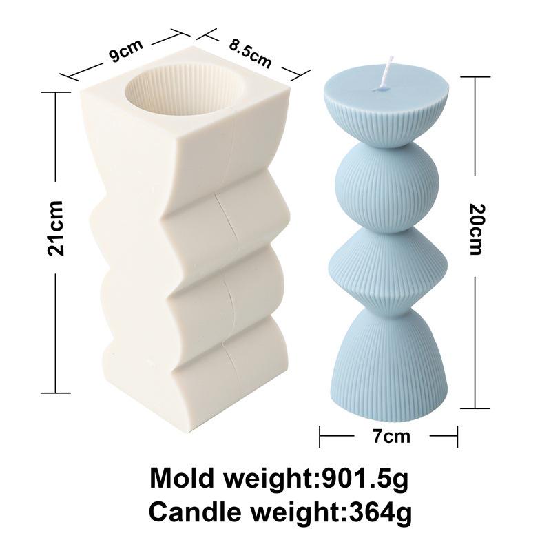 Upgraded Knot Cylindrical Candle Silicone Mold Bow Knot Stripe Cylindrical Candle Mold Vase Shape Candle Acrylic Plastic Mold