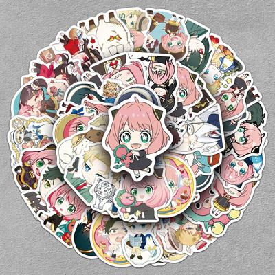 50 Chibi Spy X Family Anya Stickers: Japanese Anime Characters for DIY Decorating
