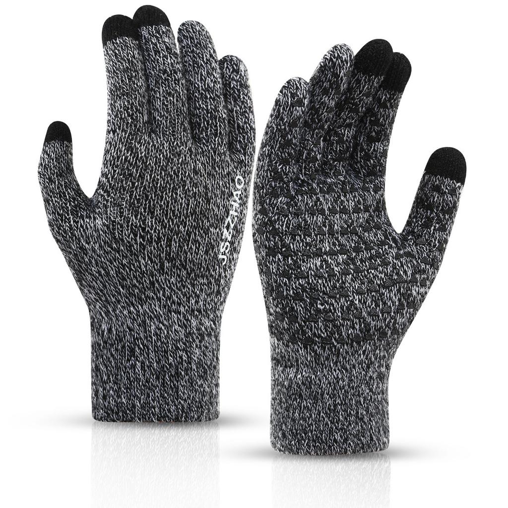 Gestrickte Warme Winter Verdickte Gebürstete Anti-Rutsch Wolle Plüsch Outdoor Radfahren Touchscreen Verschleißfest Atmungsaktiv Winddicht Handschuhe