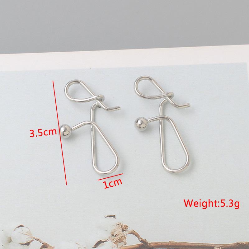 New Exaggerated Twist Metal Dangle Earrings for Women Gold Color Punk Fashion Female Hanging Earrings Boho Geometry Ear Zircon