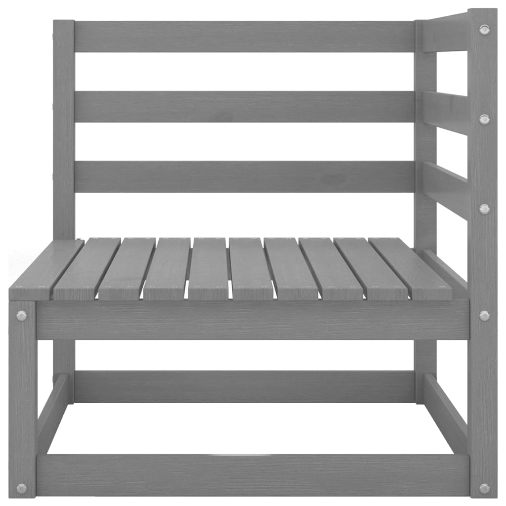 Vidaxl 2-Osobowa Sofa Ogrodowa, Szara, Lite Drewno Sosnowe