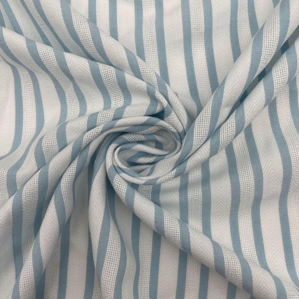 Trendy Spot-Dyed Jacquard Cotton Stripe Fabric for Spring/Summer Shirt Dress Skirt