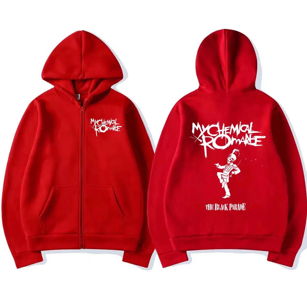 

Толстовка з капюшоном My Chemical Romance Mcr Dead на блискавці Black Parade Punk Emo Rock Толстовка на блискавці Чоловіча мода Вінтажні толстовки в стилі хіп-хоп S