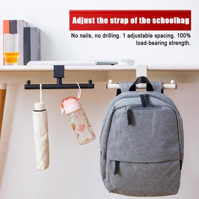 Desk Mount Hook Backpack Hanger Strong Load-bearing Simple Installation Adjustable Clamp-on Under-Desk Hanger Hook