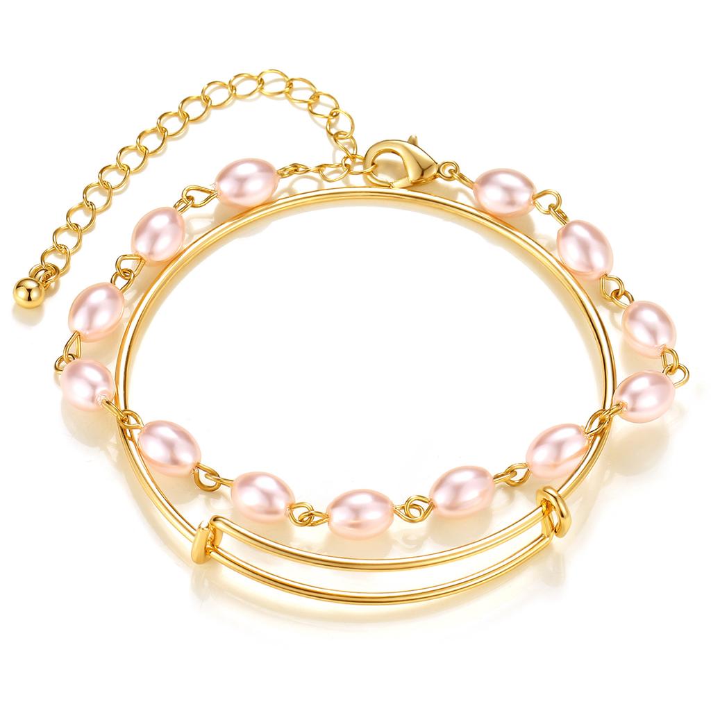 Korean Jewelry Industry, Retro Pearl Diamond Irregular Punk Style Bracelet, Korean Version of Simple Multi-layer Jewelry Set