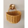 Wall-Mounted Faux Rattan Storage Basket