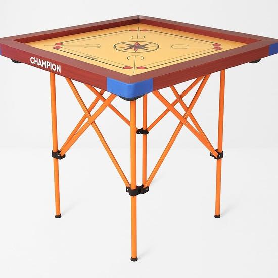 

KNK Carrom Board Stand – Foldable, Height Adjustable, Professional Quality (Orange)