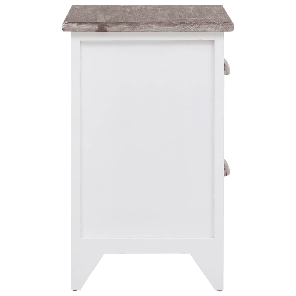 Nightstands 2 pcs with 2 Drawers Brown and White