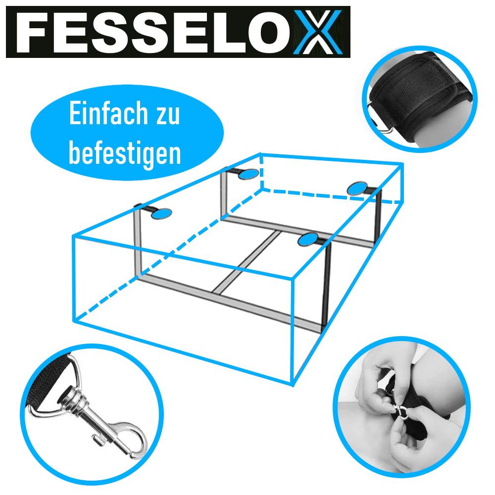 FESSELOX Restraints Set Bondage Restraint Bed Restraint Set Handcuffs Ankle Cuffs BDSM