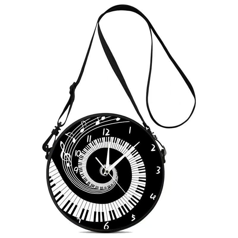 Women'S Personalized Vinyl Record Small Round Bag Can Be Carried And Carried Polyester Multi-Functional Cosmetic Bag Storage Bag