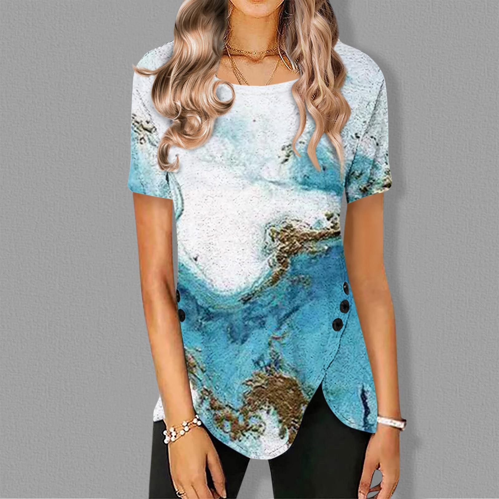 

Женские свободные топы с короткими рукавами, повседневные топы больших размеров, повседневные летние футболки на пуговицах, женские топы, рубашки XL белый