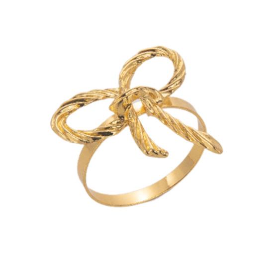 Napkin Rings with Bow Decor Zinc Alloy Napkin Holders Wedding Party Decoration Table Setting Accessories