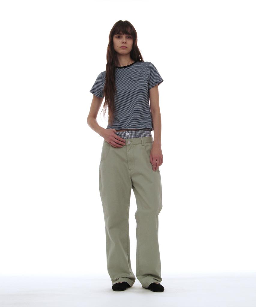 PARTIMENTO WOMEN Pwc Pocket Stripe Regular Tee_Sky