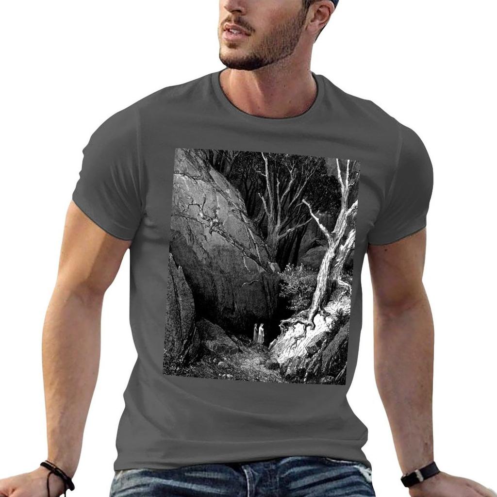 High Res Gustave Dor Leaving the Dark Wood 1860 TShirt Simple Trendy Casual TShirt