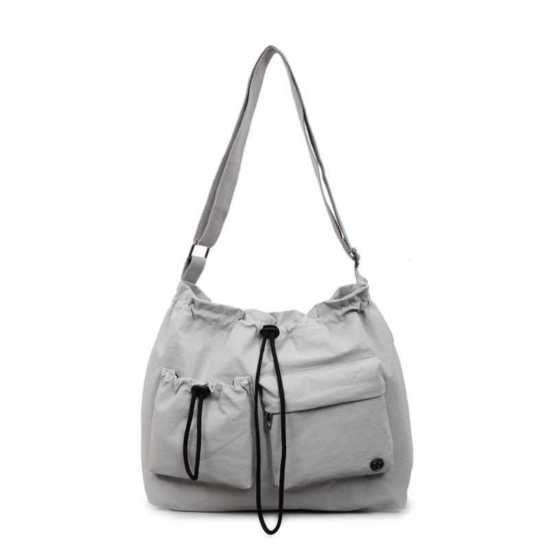 Nylon Tote Bag For Travel With Drawstring Closure And Spacious Design For Casual Use